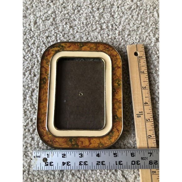 VTG The Bucklers Inc 5th Ave NY Enamel Picture Photo Frame 5x7” Swivel Back - Picture 3 of 3